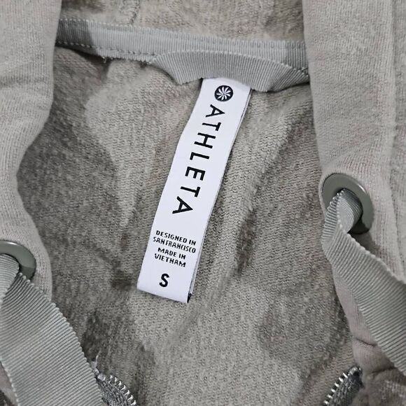 Athleta Balance Full Zip Sweatshirt Green Yoga Gym Workout Womens Size Small - Picture 2 of 8